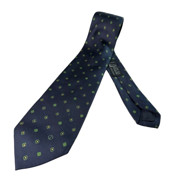 Dunhill Navy and Green Men's Tie - Picture 1 of 3